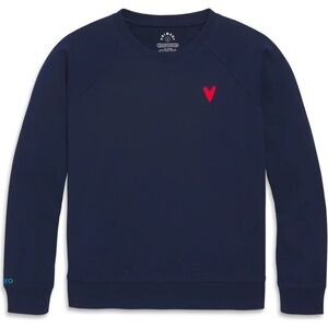 Primary Blue Crewneck Sweater with Red Heart